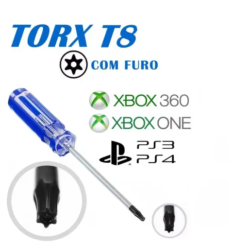 Chave T8 com furo para Ps e Xbox Novo