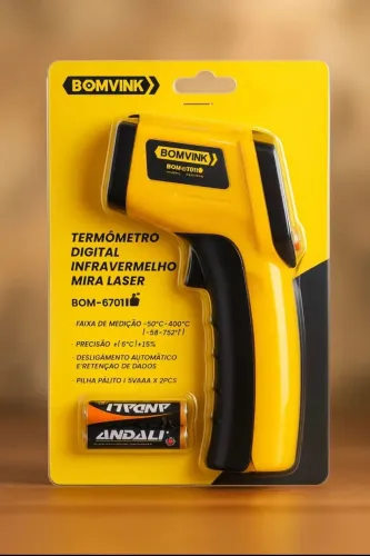 Termômetro Digital Infravermelho com Mira Laser BOMVINK BOM-6701I