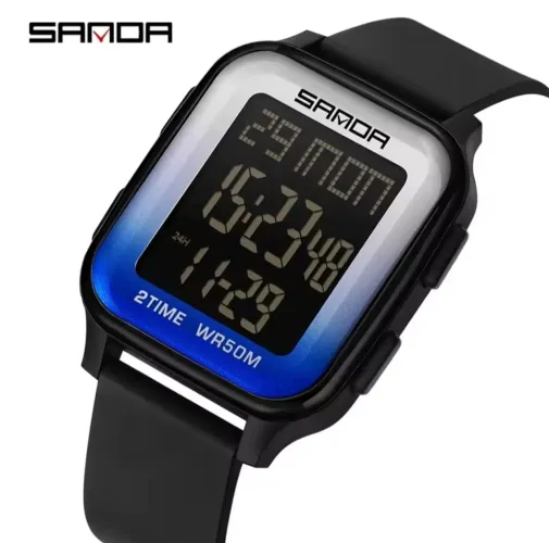Relógio Masculino SANDA 6211 à Prova D'água Pulseira em Silicone _ 2 Cores Disponíveis