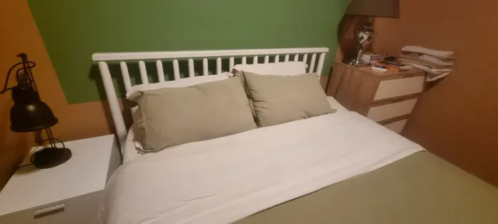 Cama + Colchão Queen Skand Branca TokStok