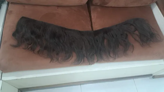 Cabelo Humano Natural - Castanho Escuro Ondulado (Lote / Mechas)