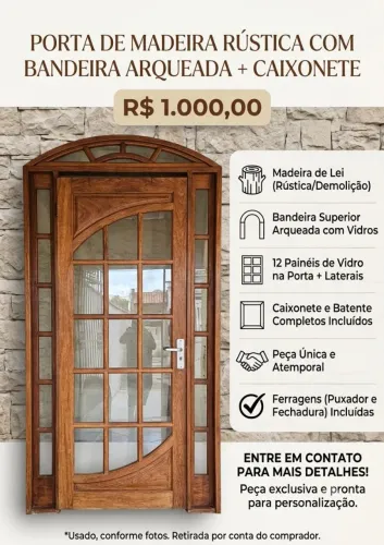 Porta de madeira rústica