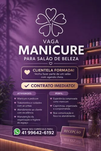 Vaga para manicure