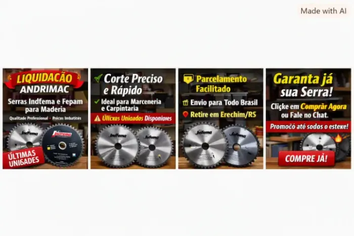 Lote de Serras Circulares Vidia Industriais - Indfema / Fepam (59 Unid)
