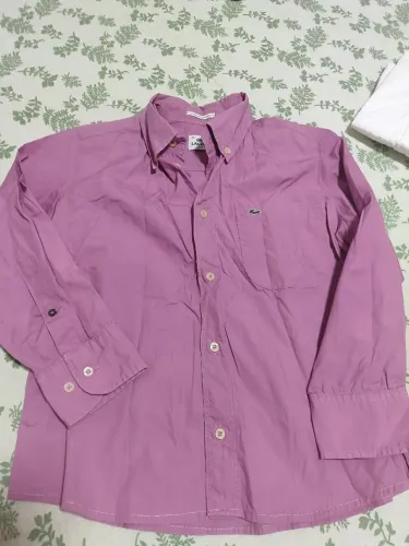 Camisa infantil manga longa da Lacoste