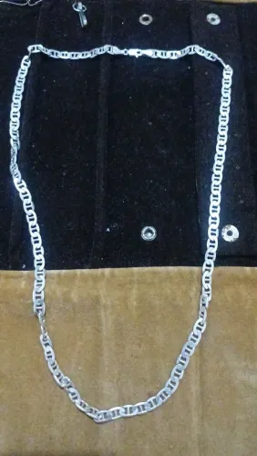 Conjunto Corrente Prata 925 Masculina 60cm + Pulseira 21cm Malha Náutica 33.12 G