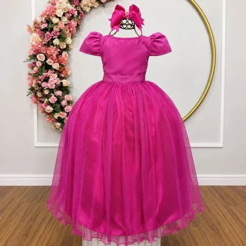 Vestido infantil longo várias cores disponíveis