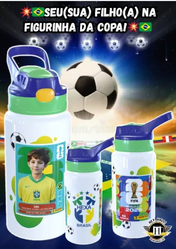 Squeeze garrafinha - Figurinha copa do mundo