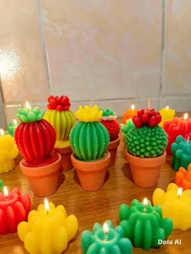 Velas cactos bola