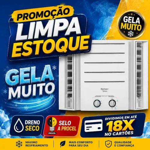AR CONDIDIONADO JANELA 10.000 BTUS MIDEA NOVO NOTA FISCAL GARANTIA 01 ANO ENTREGA INSTALA