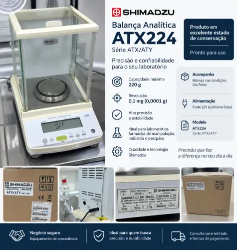 Balança Analítica Shimadzu ATX224 220g 0,1mg - Farmácia / Laboratório