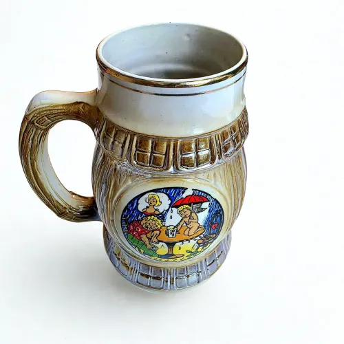 Caneca Chopp 2ª Festa da Cerveja Cidade de São Paulo 1974 Colecionável Cerâmica