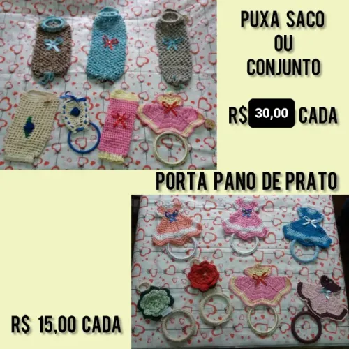 artigos de cozinha em crochê 