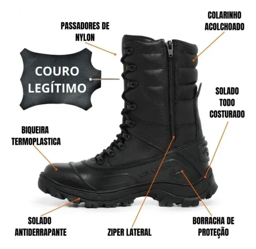 Coturno preto número 43