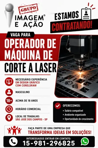 Designer e Operador de Máquina corte a laser CNC