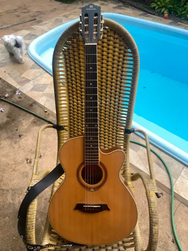 ? Violão MICHAEL Folk Elétrico/Acústico + Capa - Excelente estado | Palmas