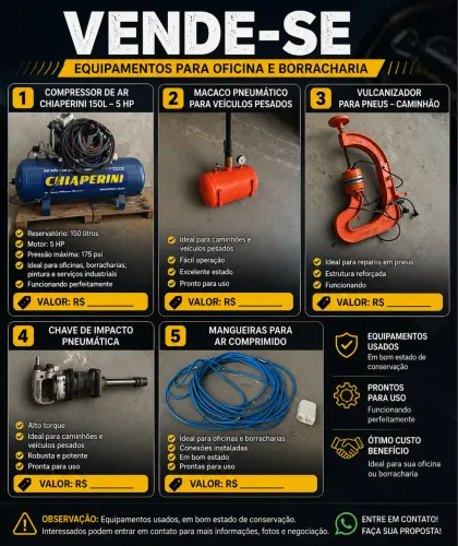 Equipamento borracharia linha pesada 