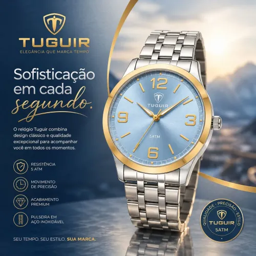 RELÓGIO TUGUIR PRATA UNISSEX