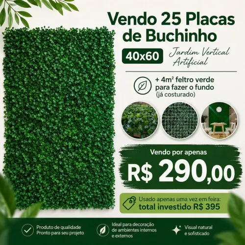 Buchinho Jardim Vertical Artificial (placas 40x60)