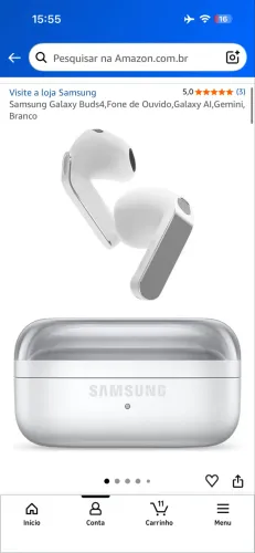 Samsung Galaxy Buds4 Original Lacrado | Nota Fiscal | Garantia | Branco
