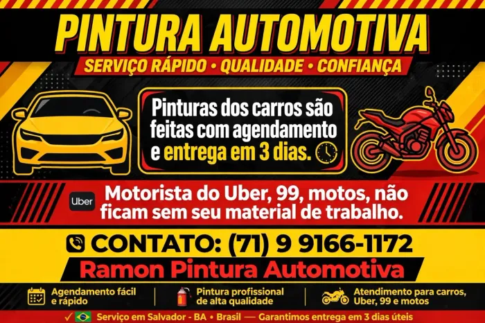 *Pintura automotiva de qualidade.