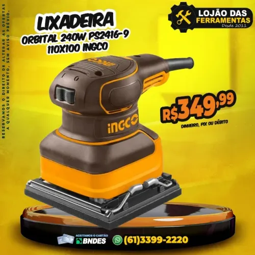 Lixadeira Orbital 240w Ps2416-9 110x100 Ingco