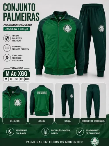 Agasalho do Palmeiras Abrigo Jaqueta e Calça
