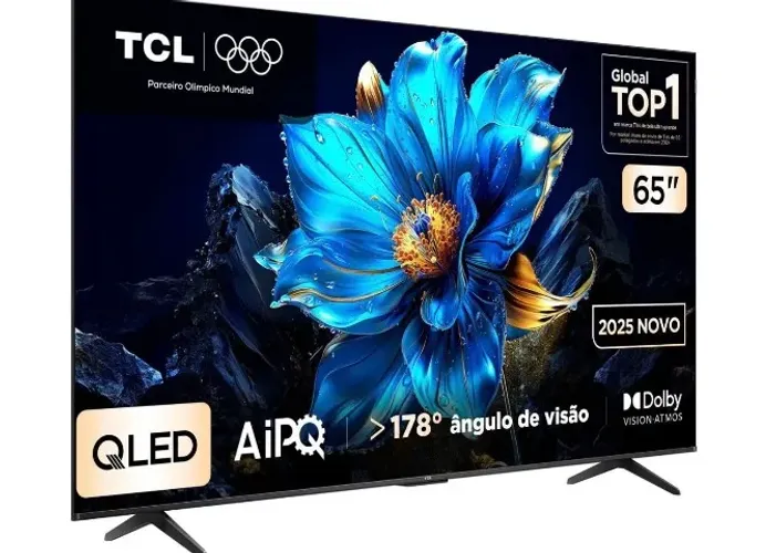 Smart TV 65" TCL 4K UHD QLED 65P7K Google TV AiPQ Google Assistente 3 HDMI 1 USB