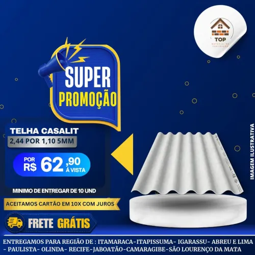Telha de Fibrocimento já impermeabilizada de fábrica com 5 anos de garantia só pague na
