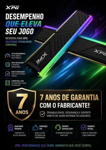 Memória ddr4 XPG Spectrix 2x16gb 32gb ARGB 3200 mhz COM NOTA FISCAL
