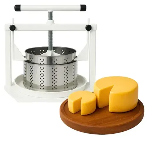 Prensa Queijo Redonda 2 Formas 1kg E 500g Inox Zatti Nova