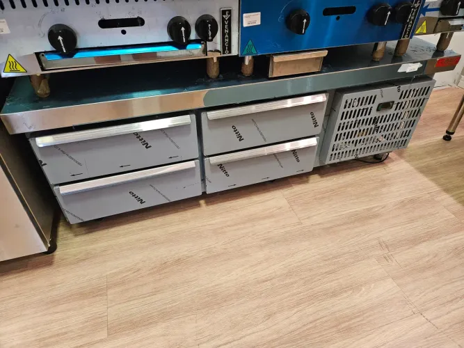 balcão de inox refrigerado 4 gavetas para hamburgueria - a pronta entrega