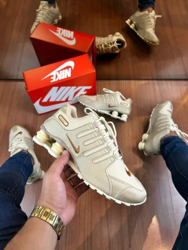 Tênis Shox NZ 4 Molas Nude Gold Importado Masculino
