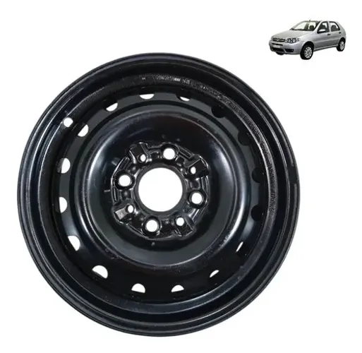 Roda Ferro Aro 14 4 Furos Fiat Uno Palio Siena Marea 2006 Preto