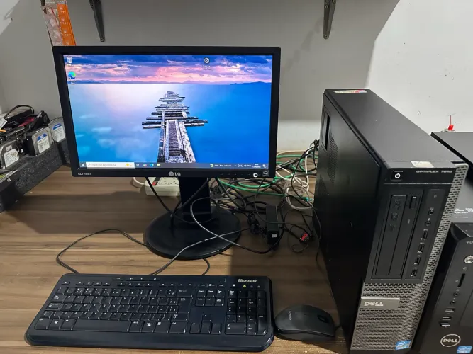 Computador dell tela grande retratil para empresas ou escritório completo 