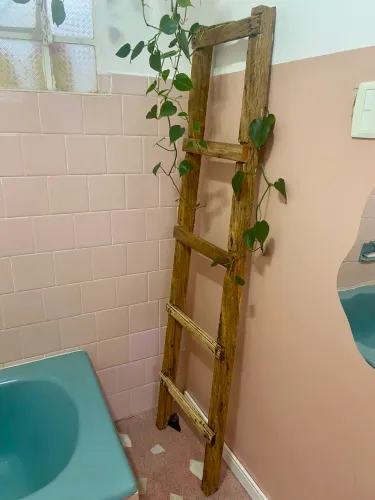 Escada Rústica Para Decoração - Toalheiro