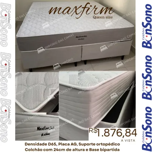 Cama queen size Bonsono base e colchão molas ou espuma consulte modelos e disponibilidade