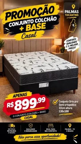 Cama de casal nova.