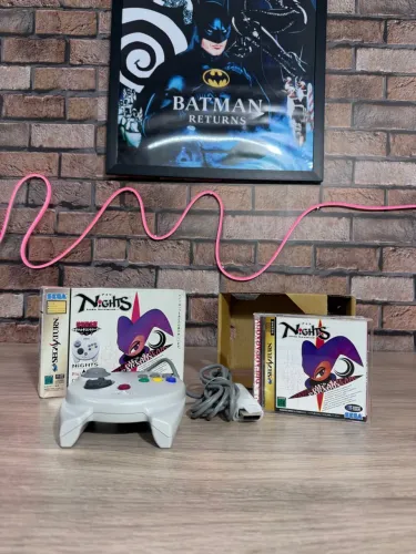 Controle 3D com Jogo Nights into Dream Sega Saturn Original Japonês