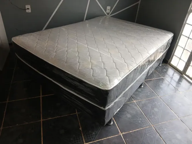 Cama Box Casal De Espuma Higienizada