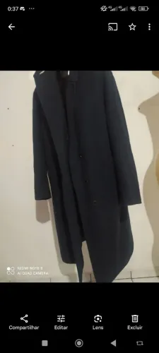 Sobretudo Masculino Longo Azul Marinho Tam G 