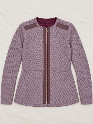 Casaquinho Feminino Jacquard com Zíper e Textura