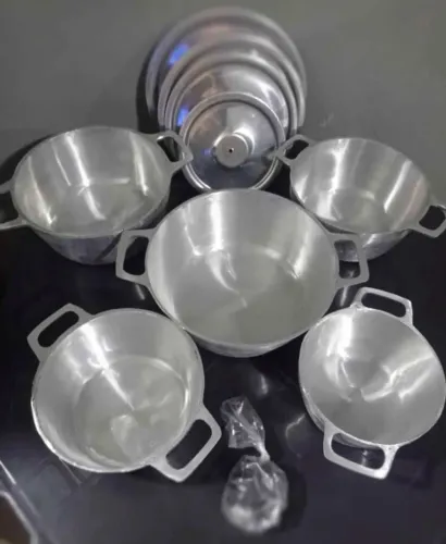 Jogo de panela alça de ferro de alumínio batido grosso