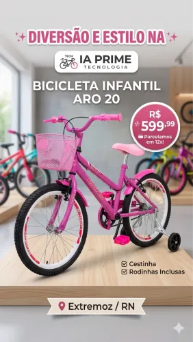 Bicicleta rosa criança