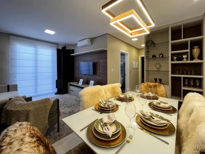 Apartamento Mobiliado e Decorado - dois dormitórios sendo um suíte, bairro Pousada da Neve