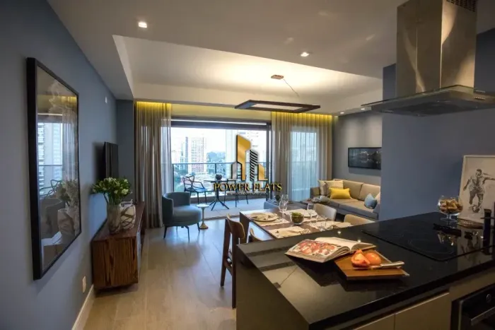 Flat para locação no Habitarte Verde Cidade Monções, 2 suítes e varanda gourmet