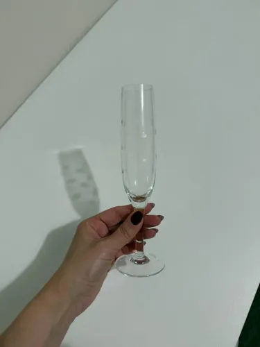 Jogo de taças de cristal lapidado - espumante