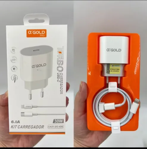 Carregador turbo 30W iPhone lighting-acompanha cabo de 1m