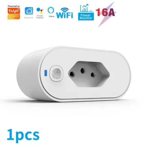 Tomada Inteligente Smart Wifi 16A Bivolt Com Monitor De Energia Alexa Google