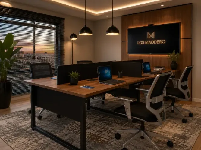 Estação Corporativa Delluxe. 4 Cxs. de Tomadas. L240cm x P120cm x A74cm